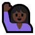 🙋🏿 person raising hand: dark skin tone display on Windows